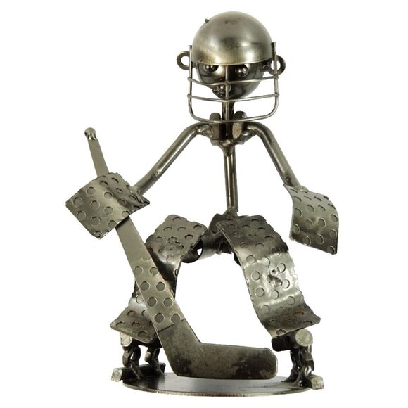 Hockey Goalie Scrap Metal Art Sculpture - Picture 1 of 9